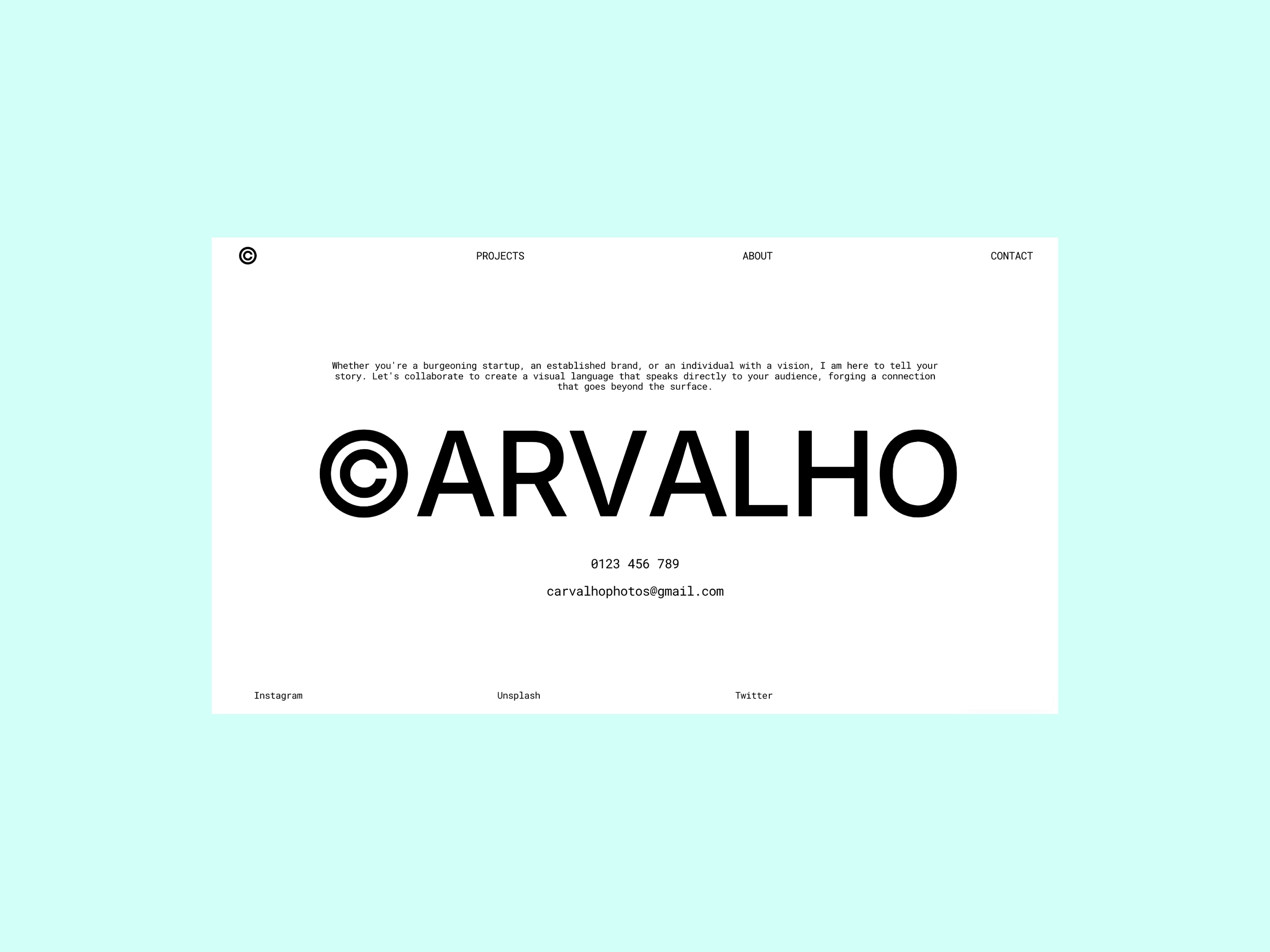 Carvalho Framer template preview 3