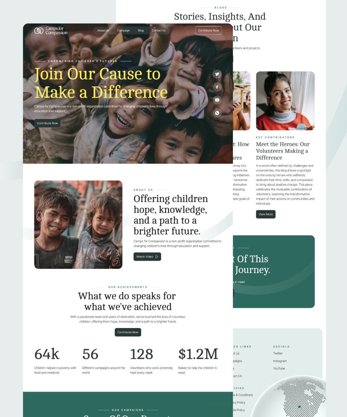 CampsforCompassion Framer template preview 1