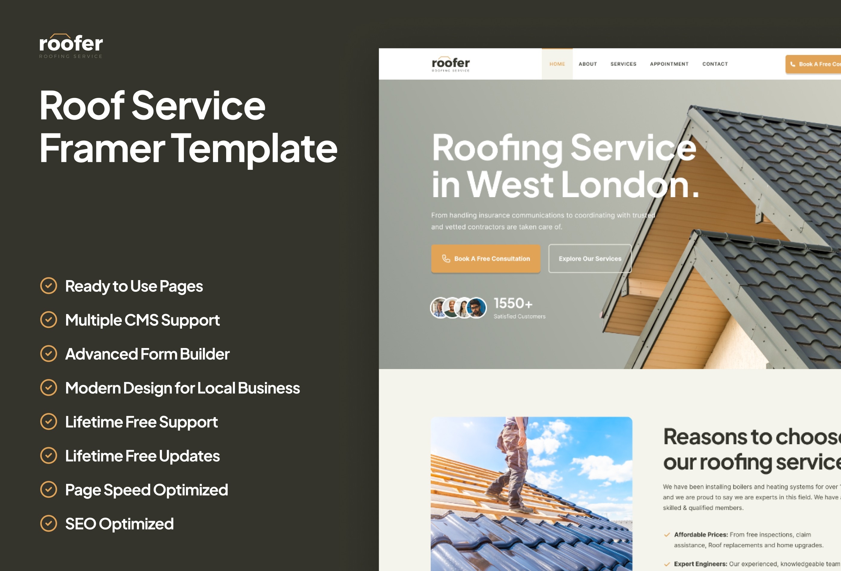 Roofer Framer template preview 2