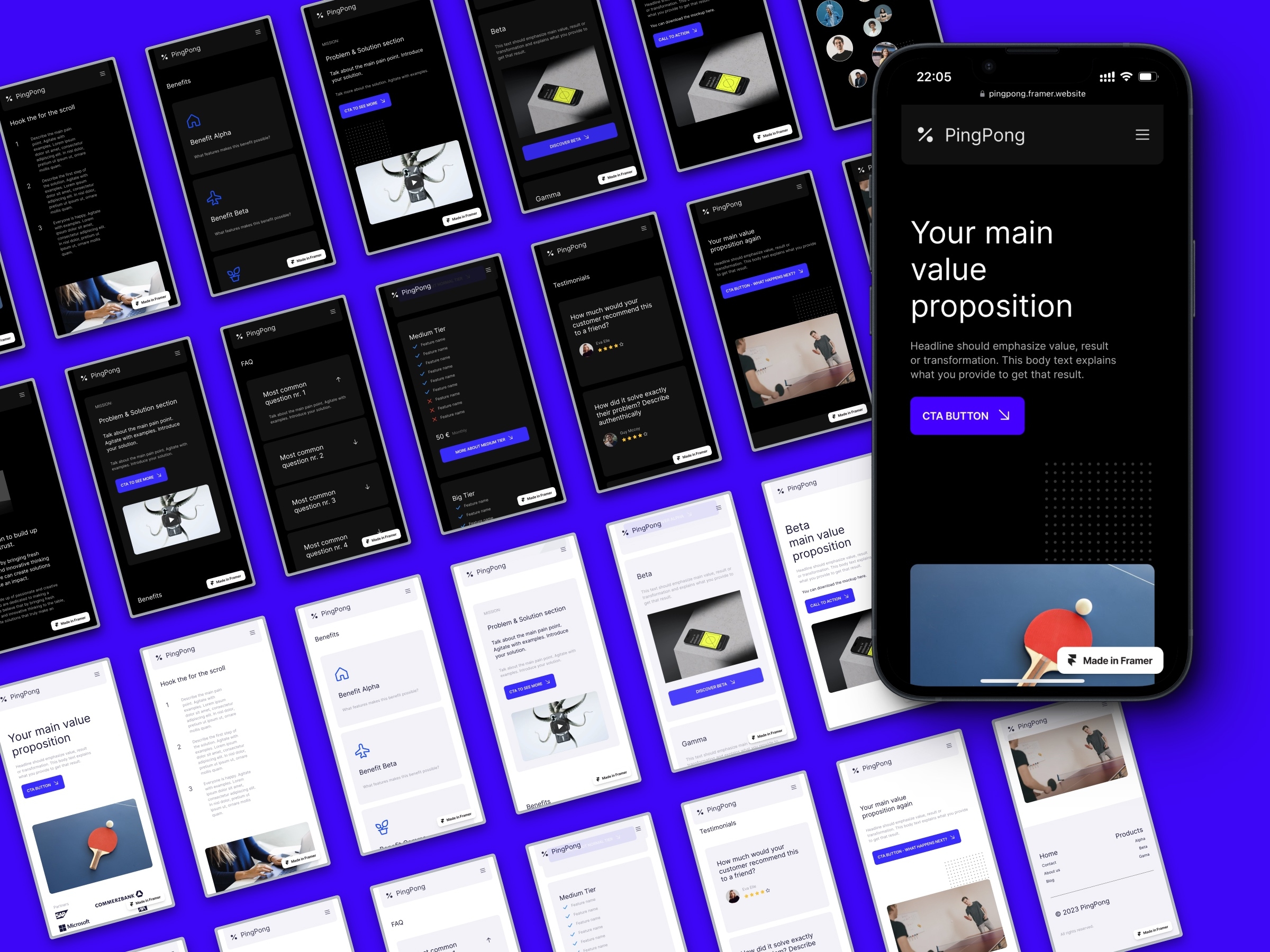 PingPong Framer template preview 4