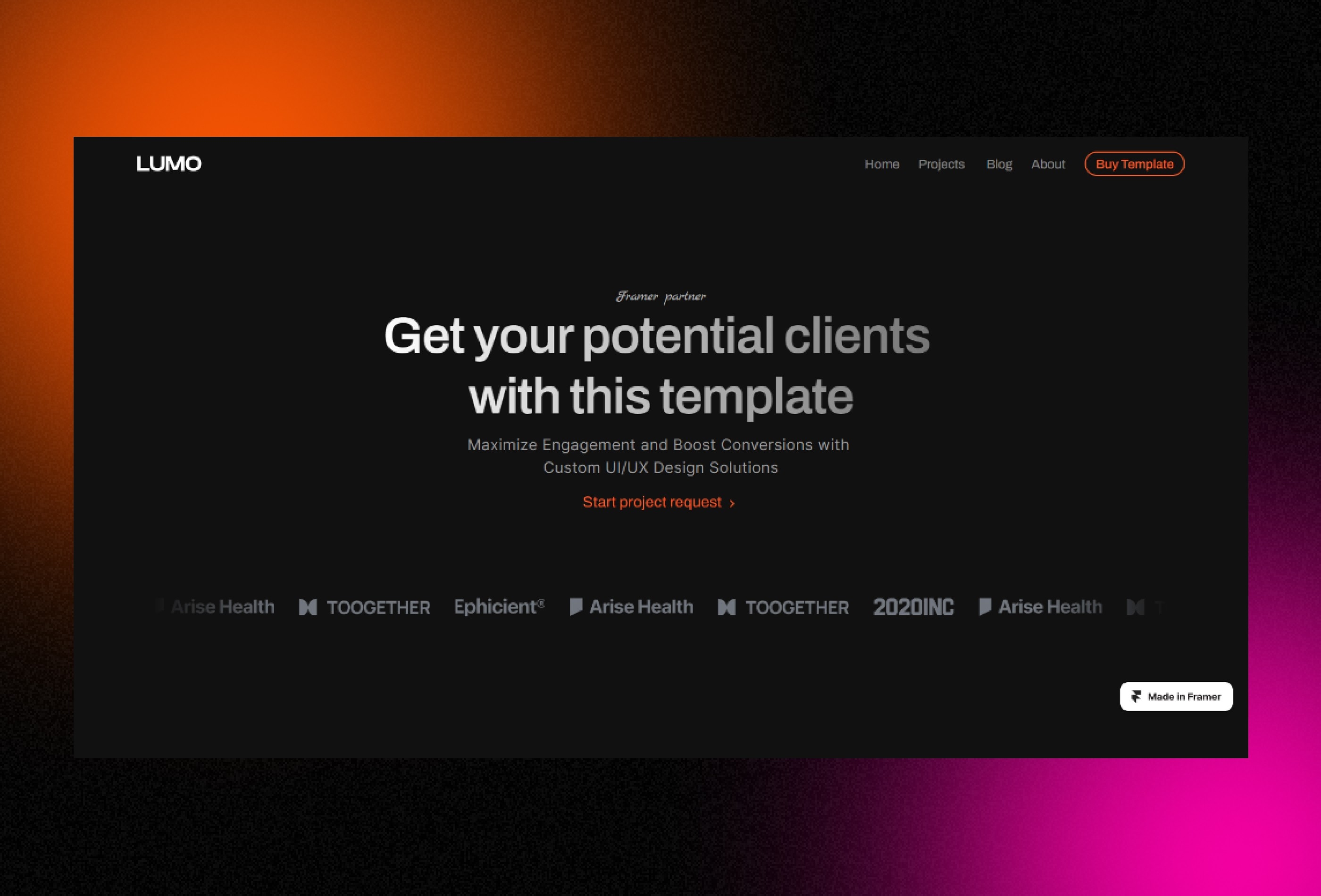 LUMO Framer template preview 2