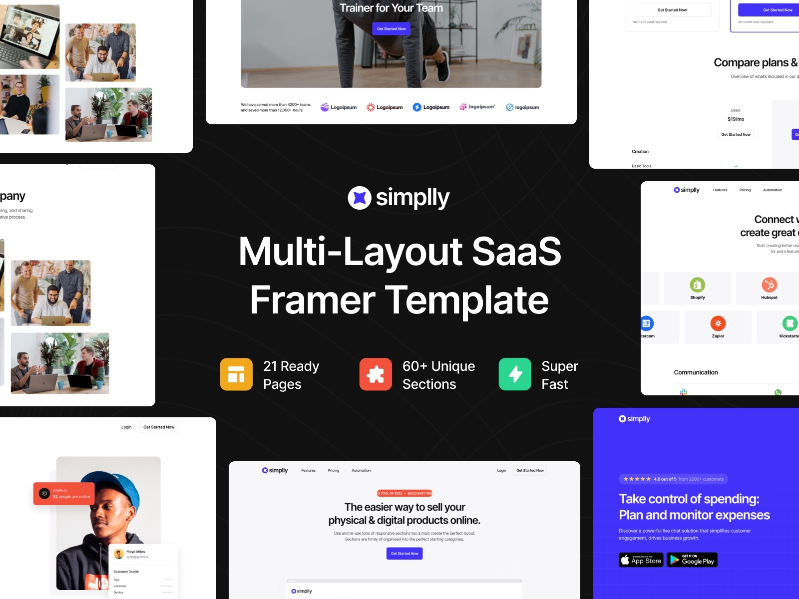 Simplly Framer template preview 1