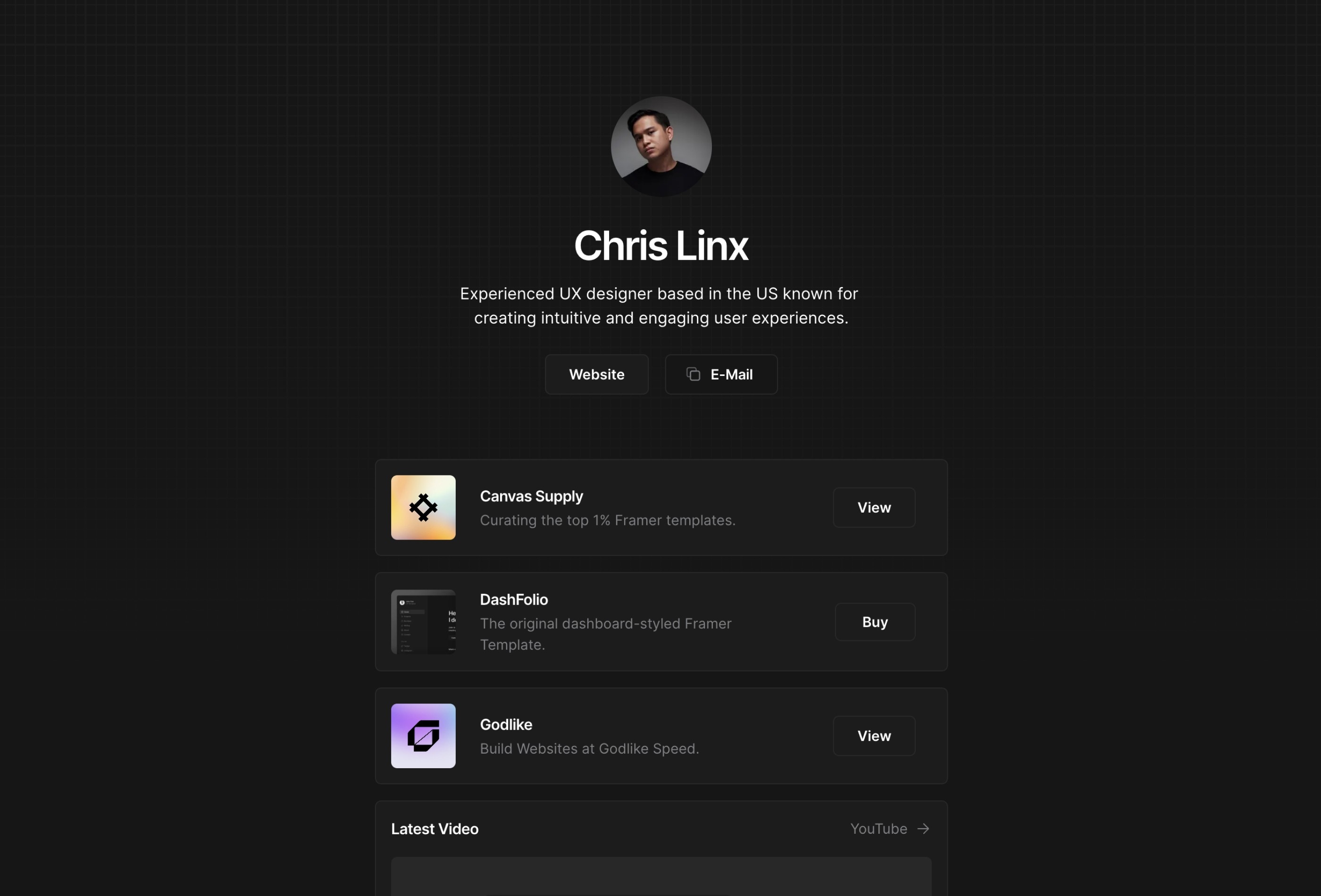 Linx Framer template preview 2