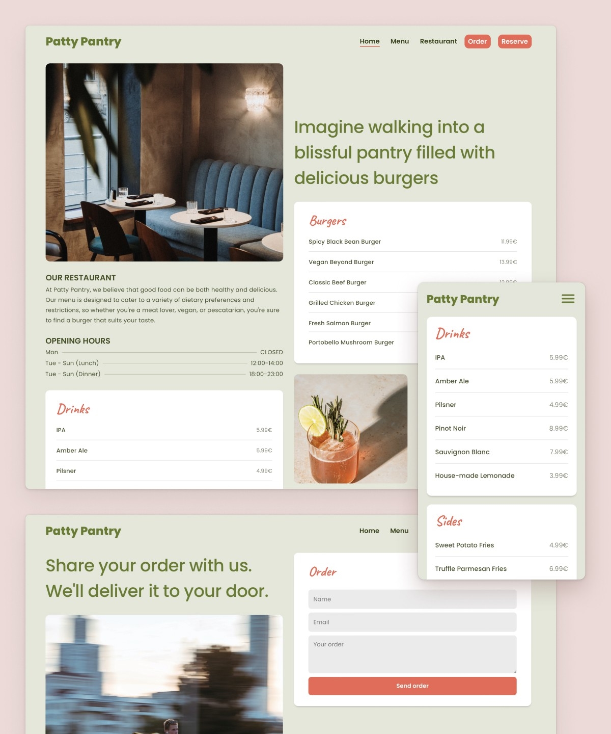 Patty Pantry Framer template preview 1