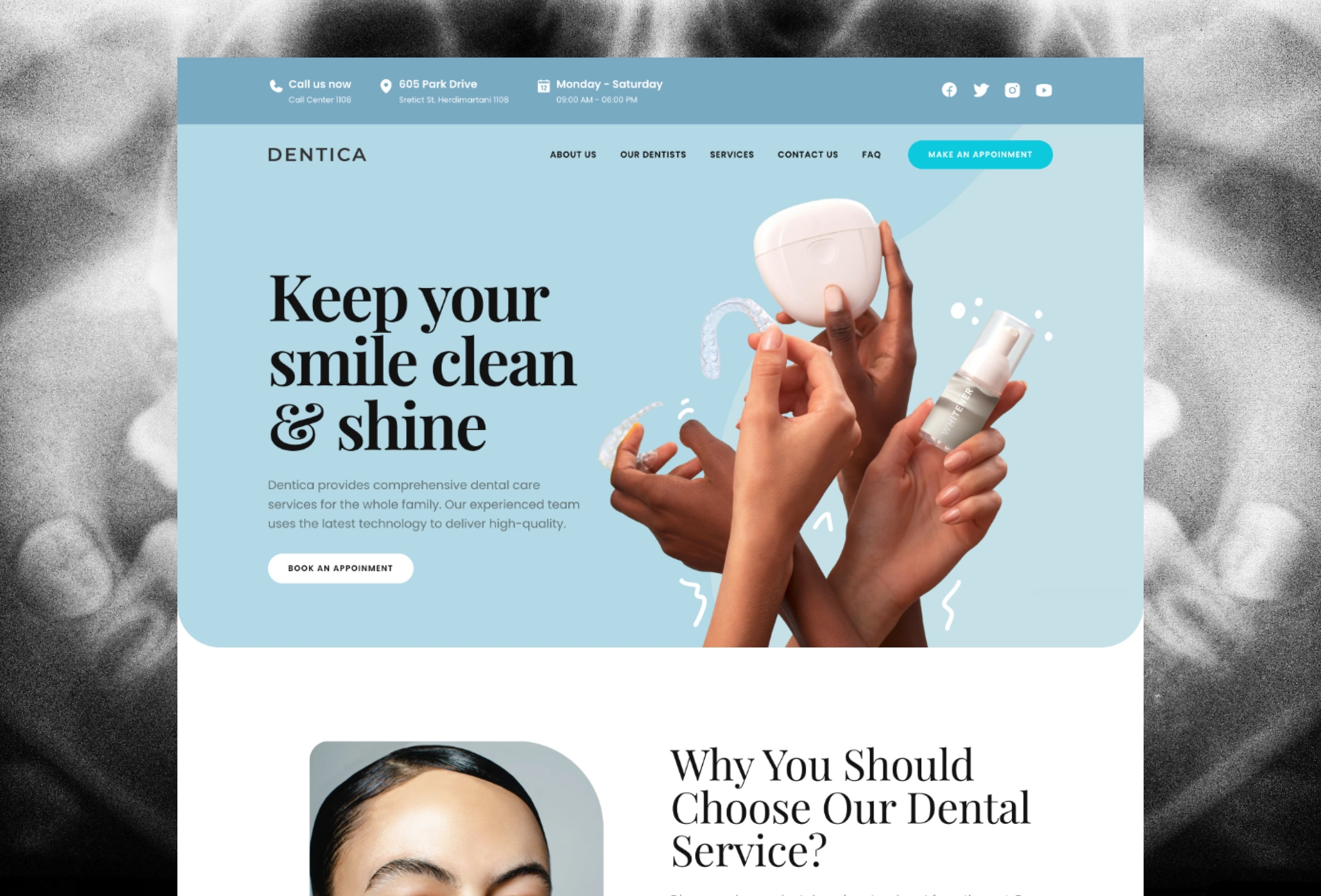 Dentica Framer template preview 2