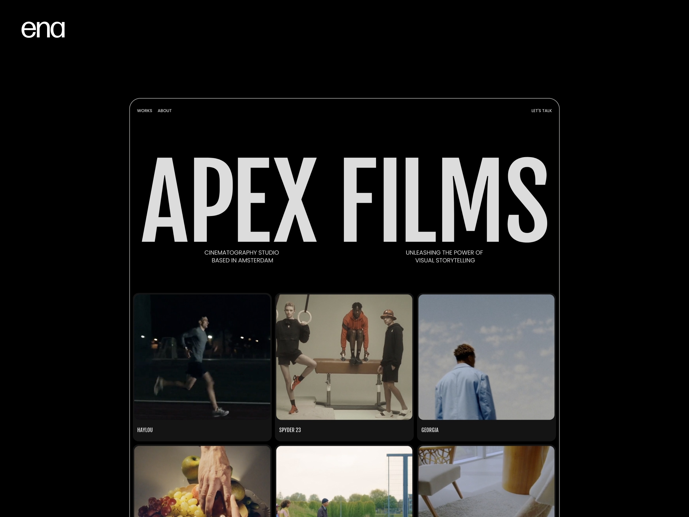 Apex Films Framer template preview 1