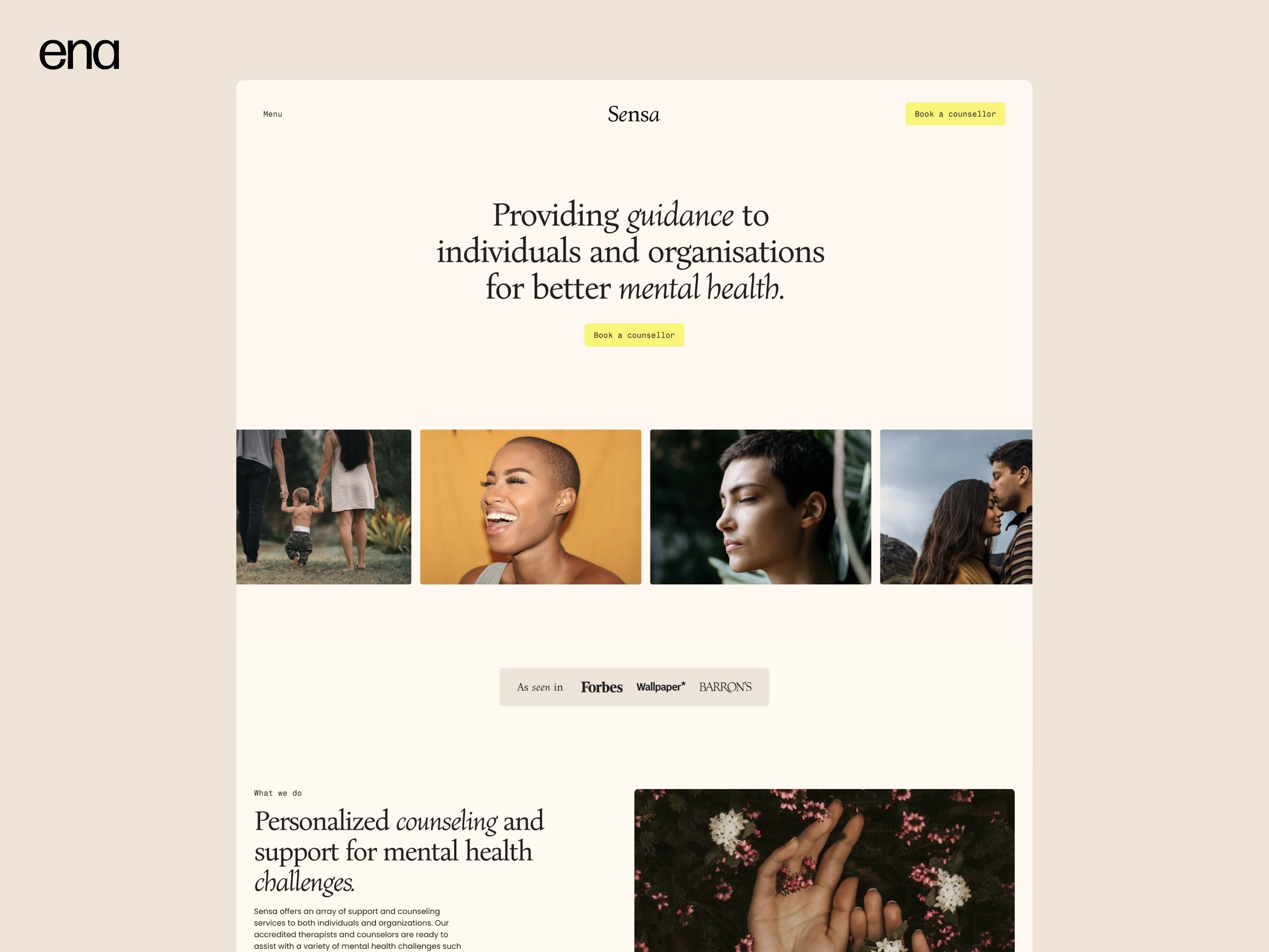 Sensa Framer template preview 1