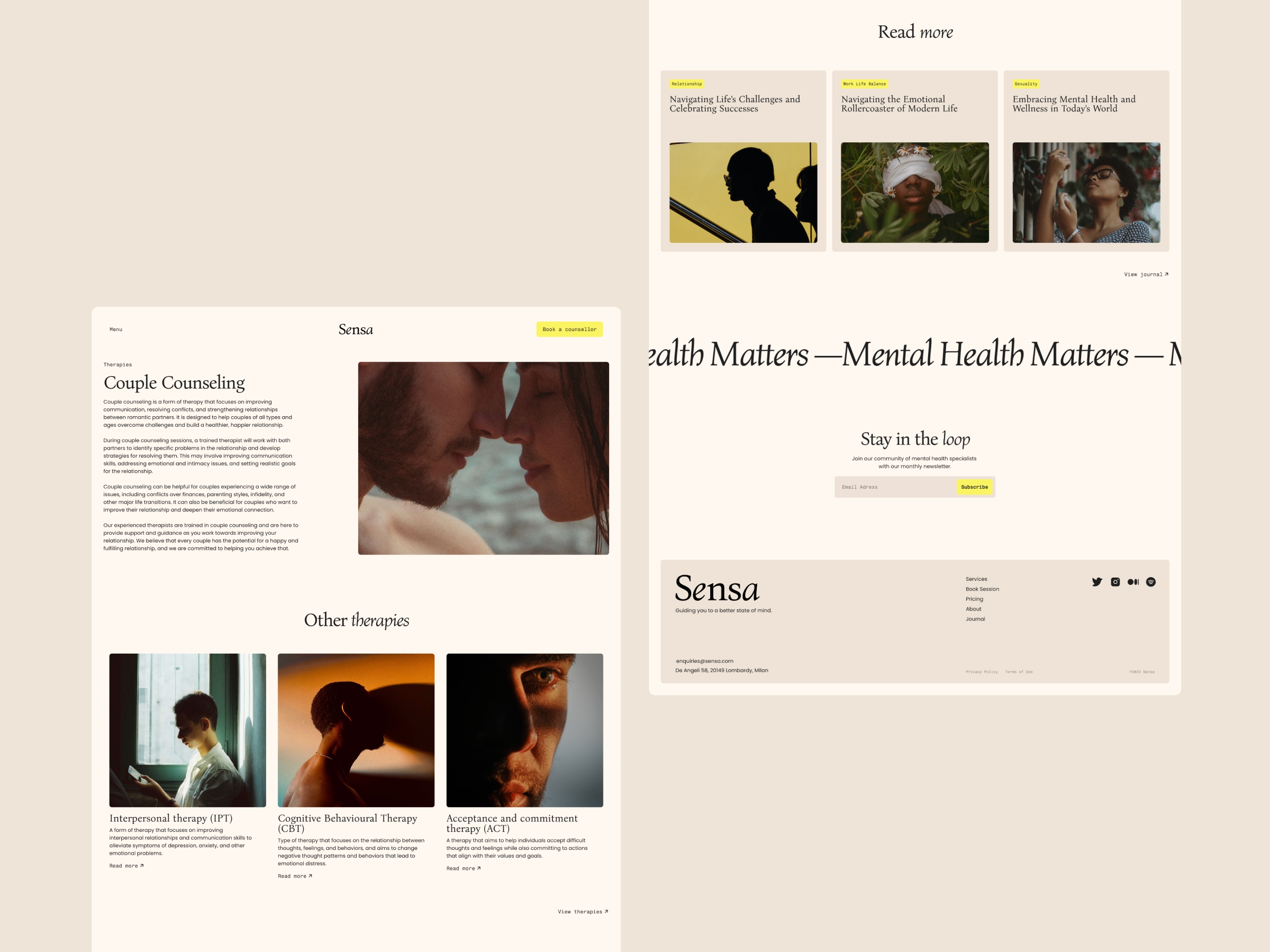 Sensa Framer template preview 3