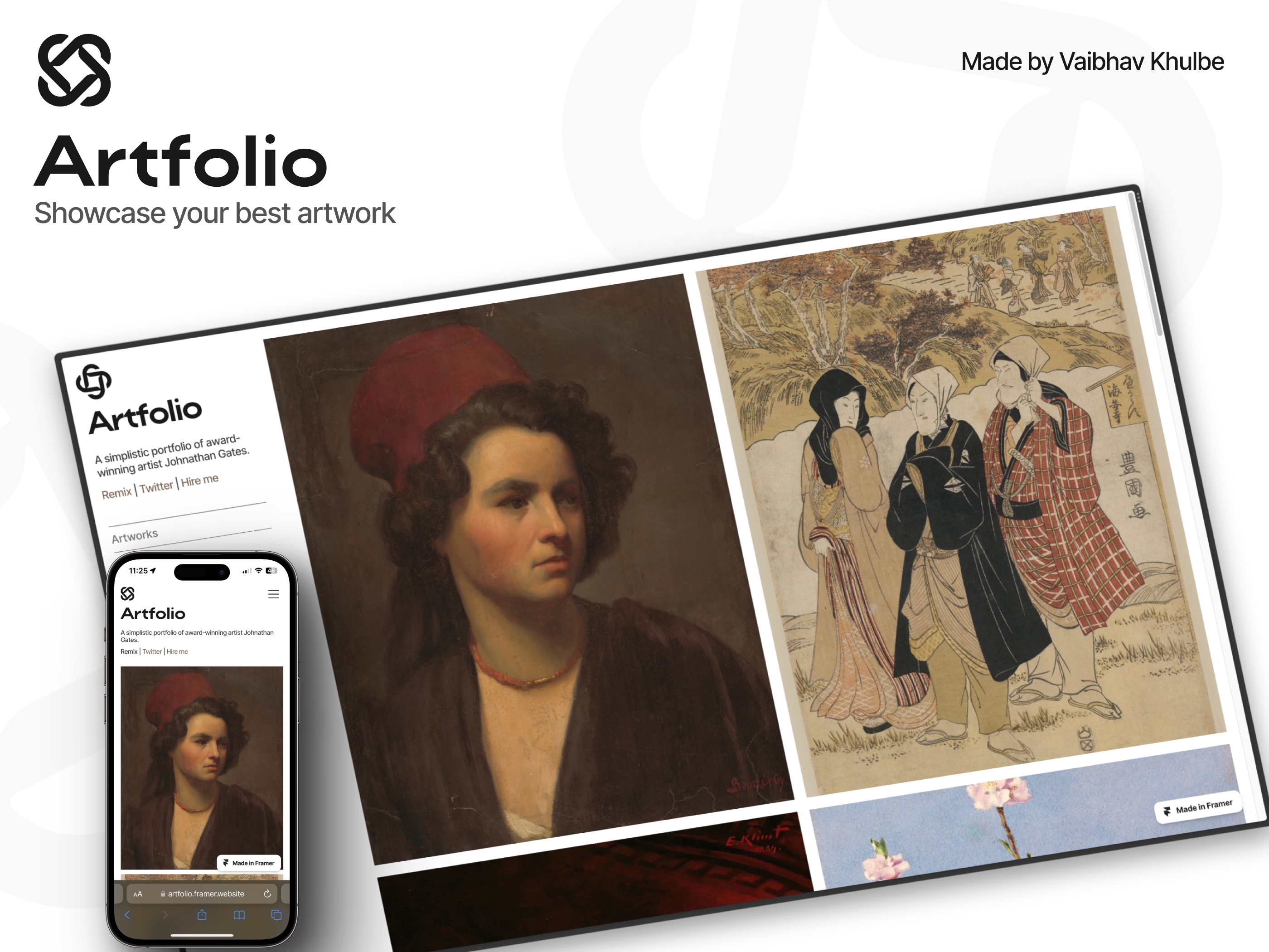 Artfolio Framer template preview 1