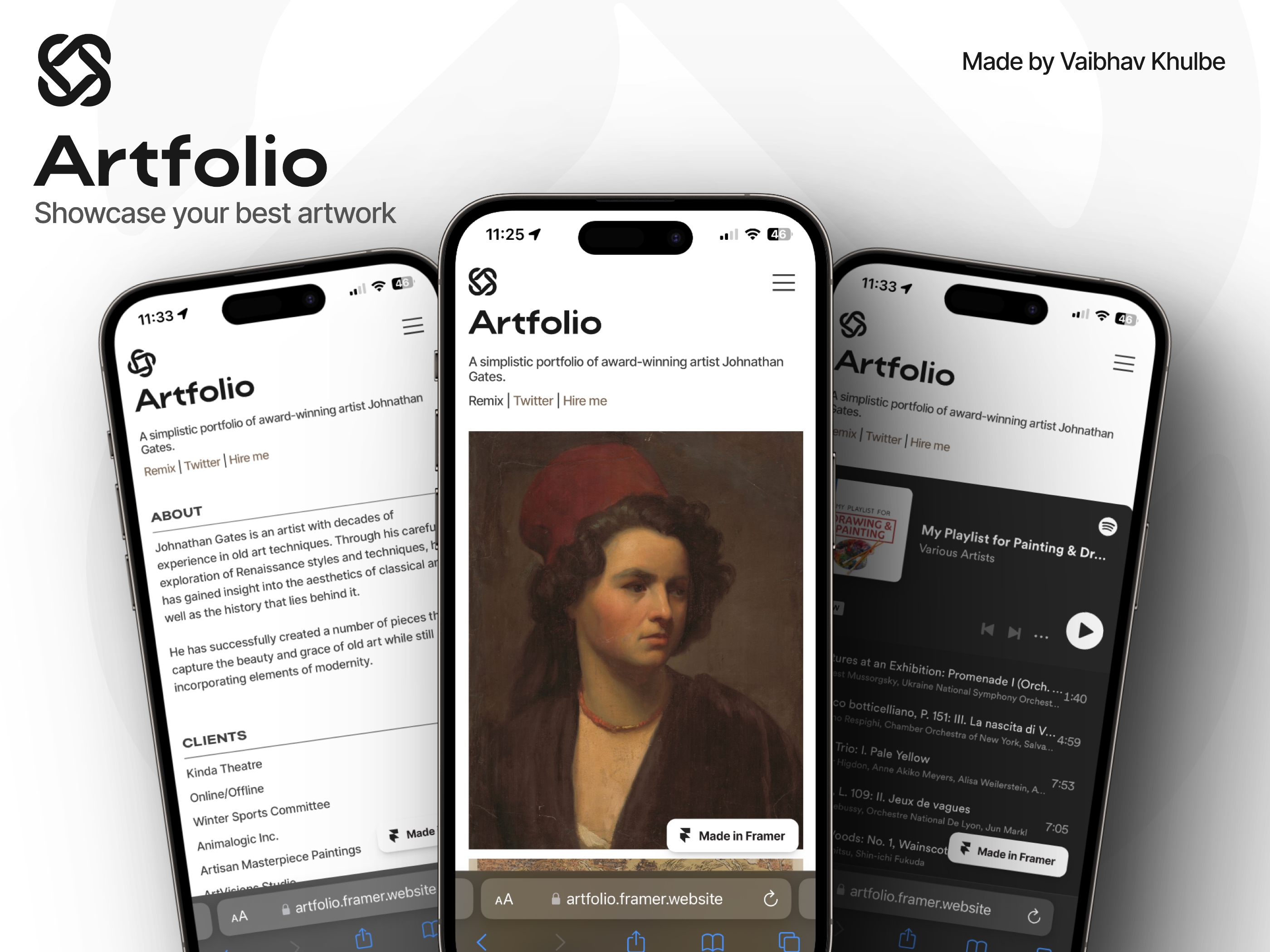 Artfolio Framer template preview 4