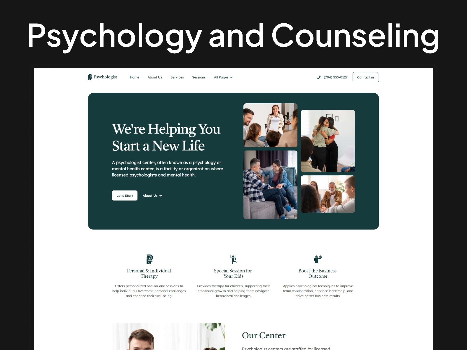 Psychologist Framer template preview 1