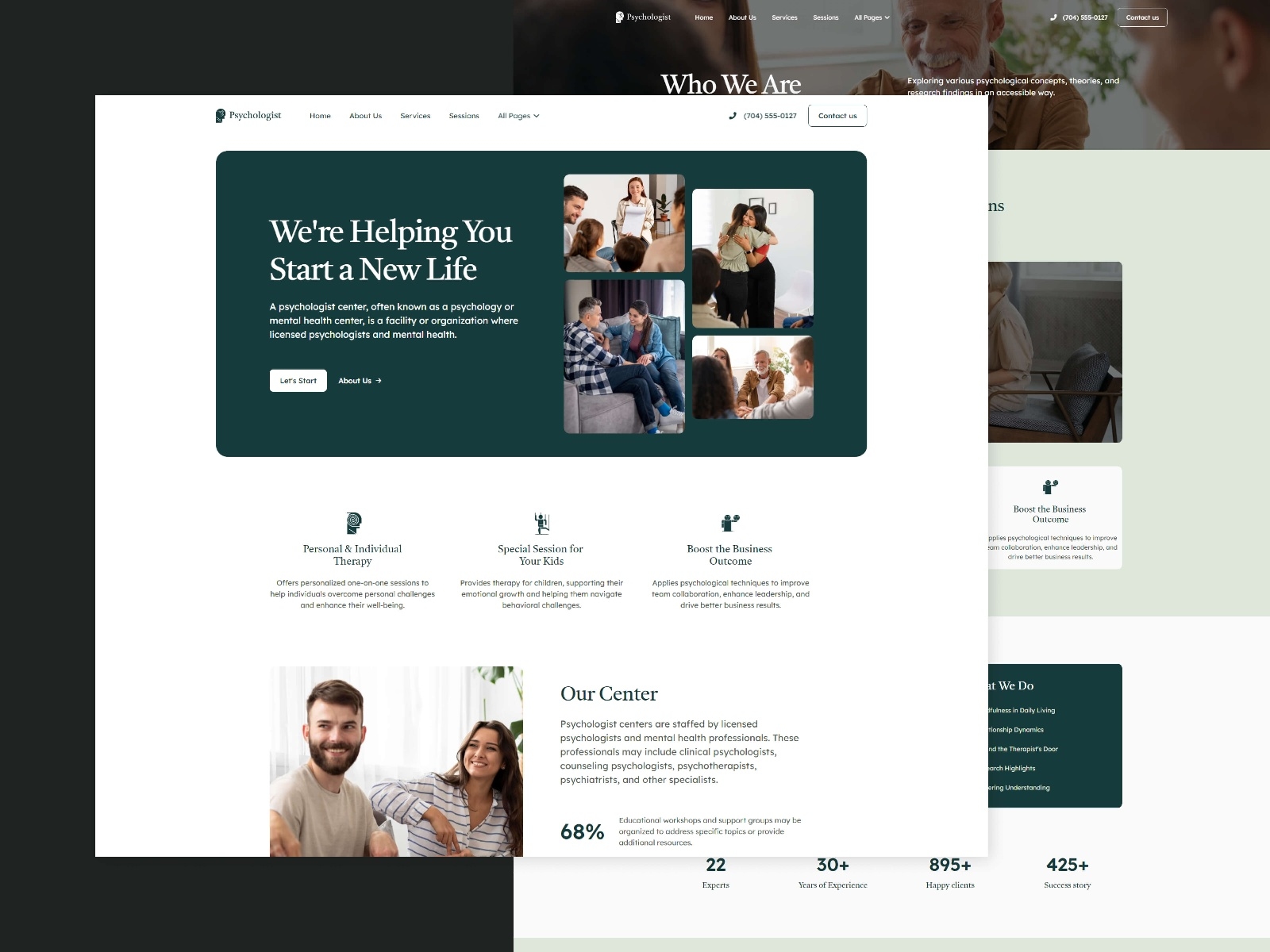 Psychologist Framer template preview 2