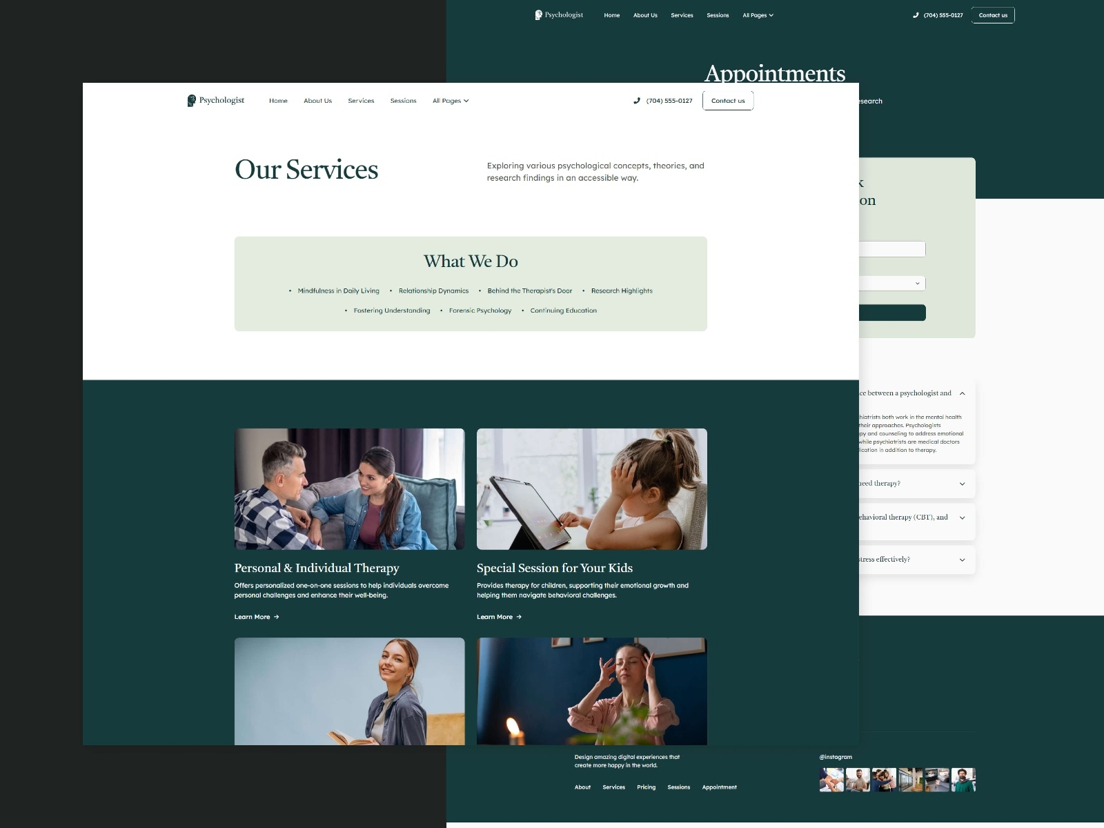 Psychologist Framer template preview 3