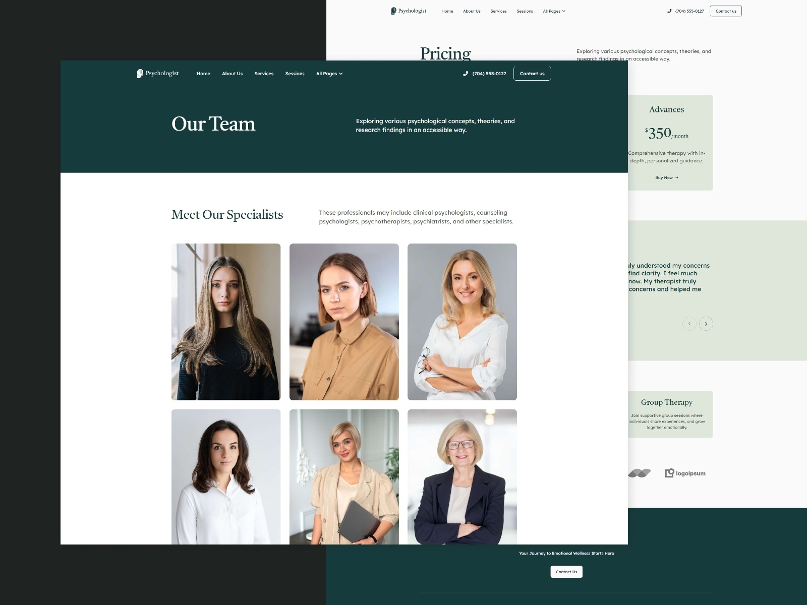 Psychologist Framer template preview 4