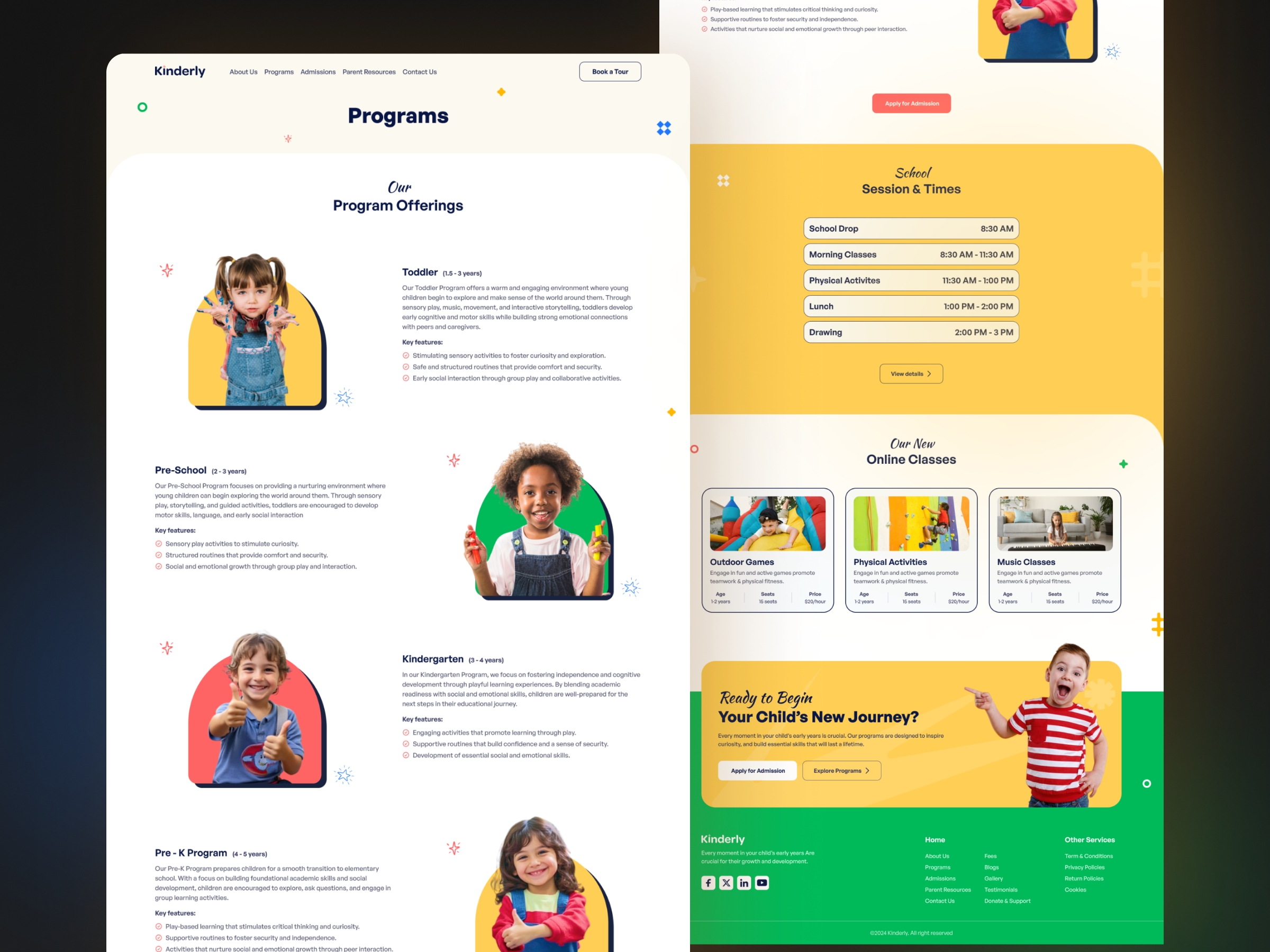 Kinderly Framer template preview 2