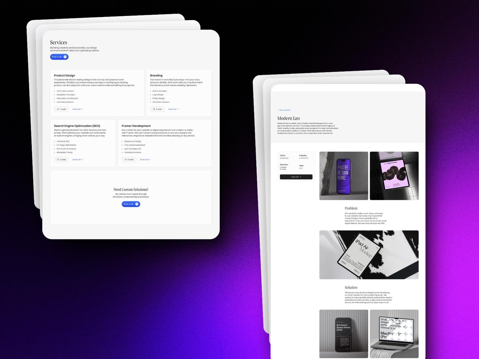 Epicfolio Framer template preview 3