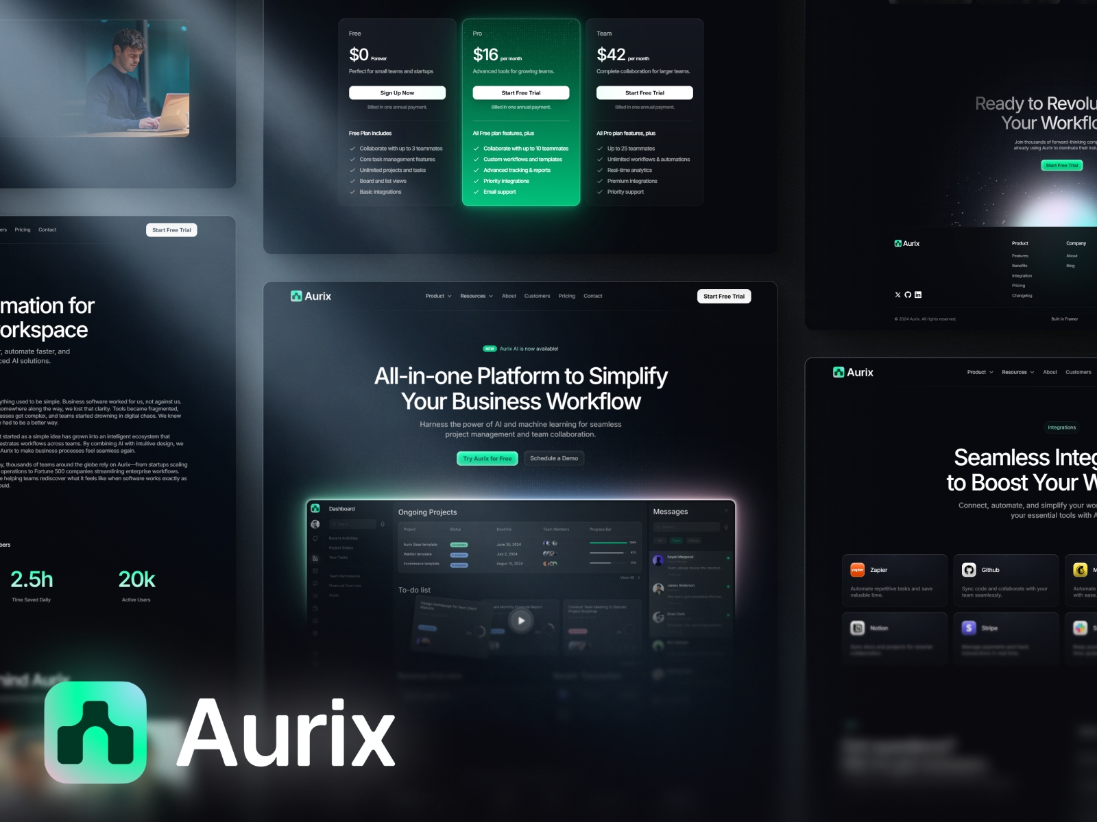 Aurix Framer template preview 1