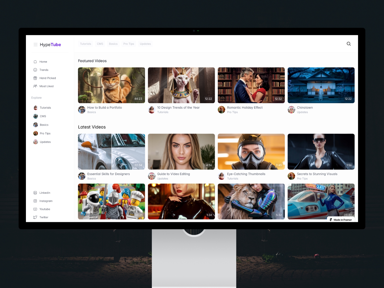 Hypetube Framer template preview 2