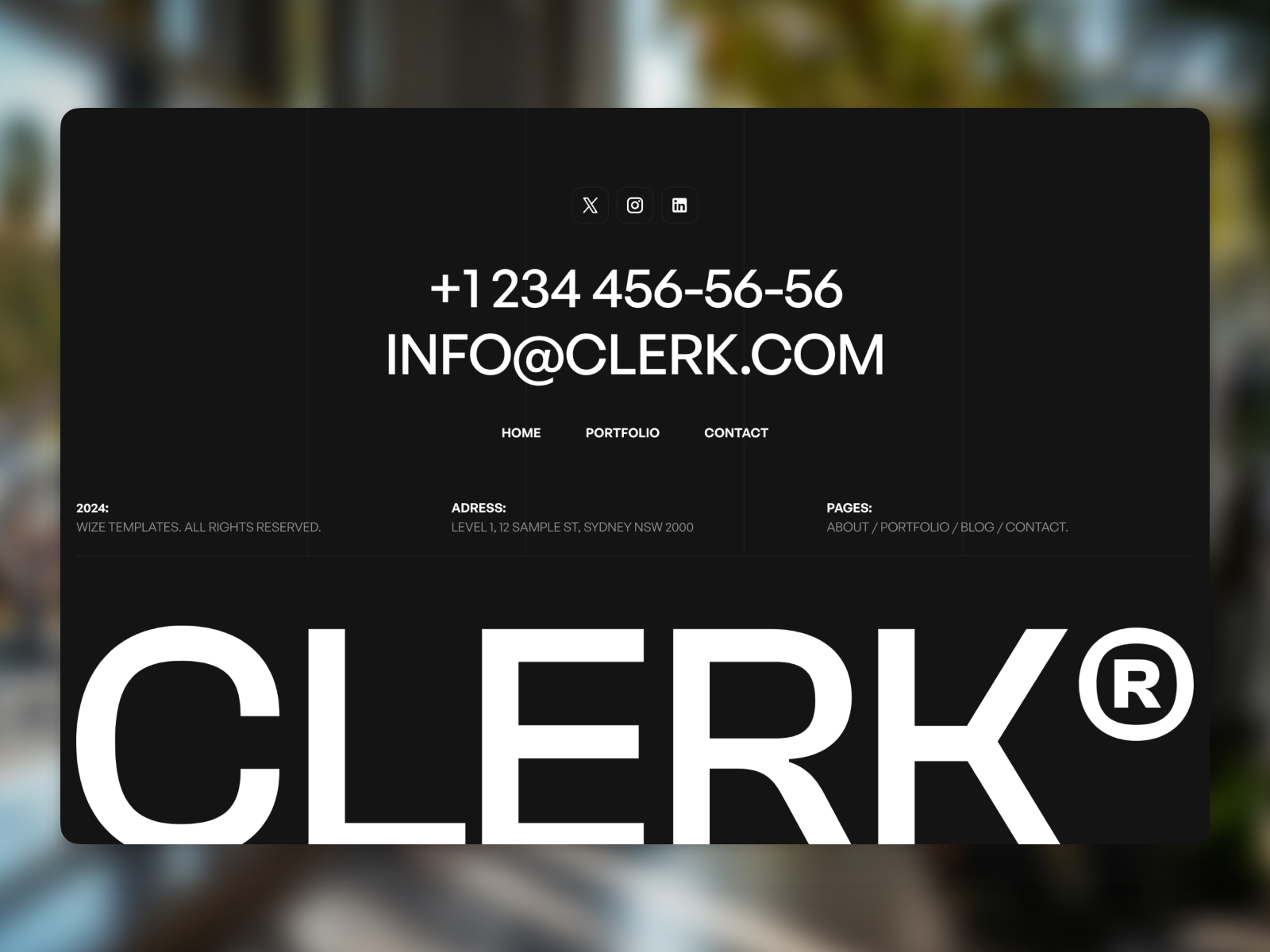 Clerk Framer template preview 3