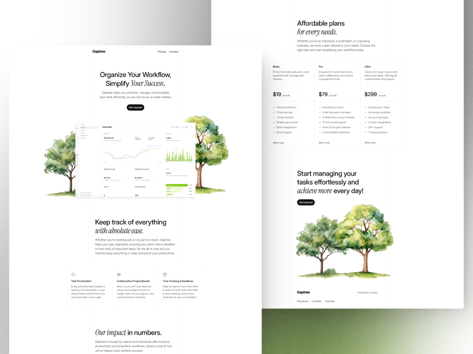 Gaptree Framer template preview 1